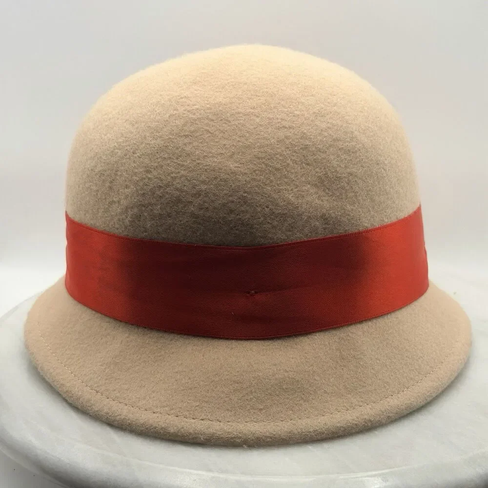 American Girl Kit BeForever Red Ribbon Hat Girls S/M 100% Wool Retired 2014